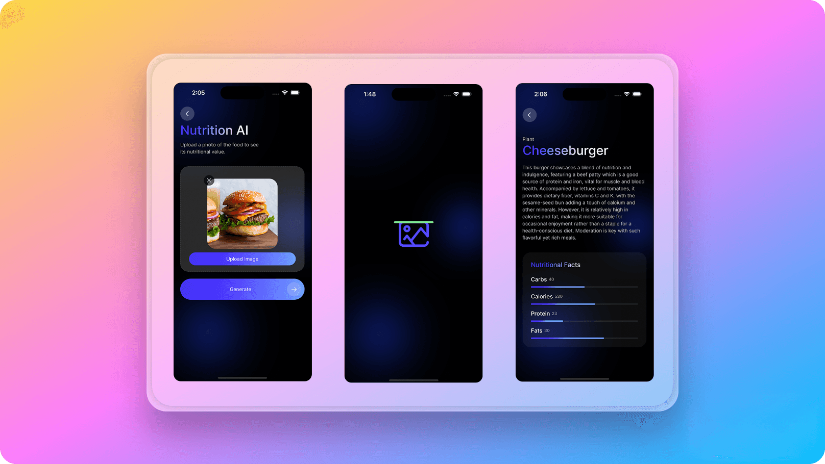 React Native Starter AI demo app's Nutrition AI app as an example of image to text AI application